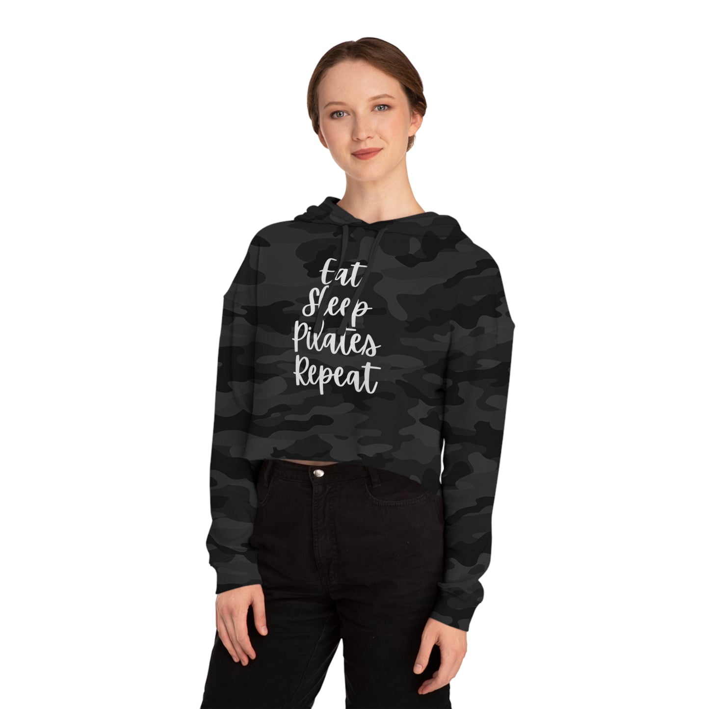 Camo Pilates Cropped Hoodie